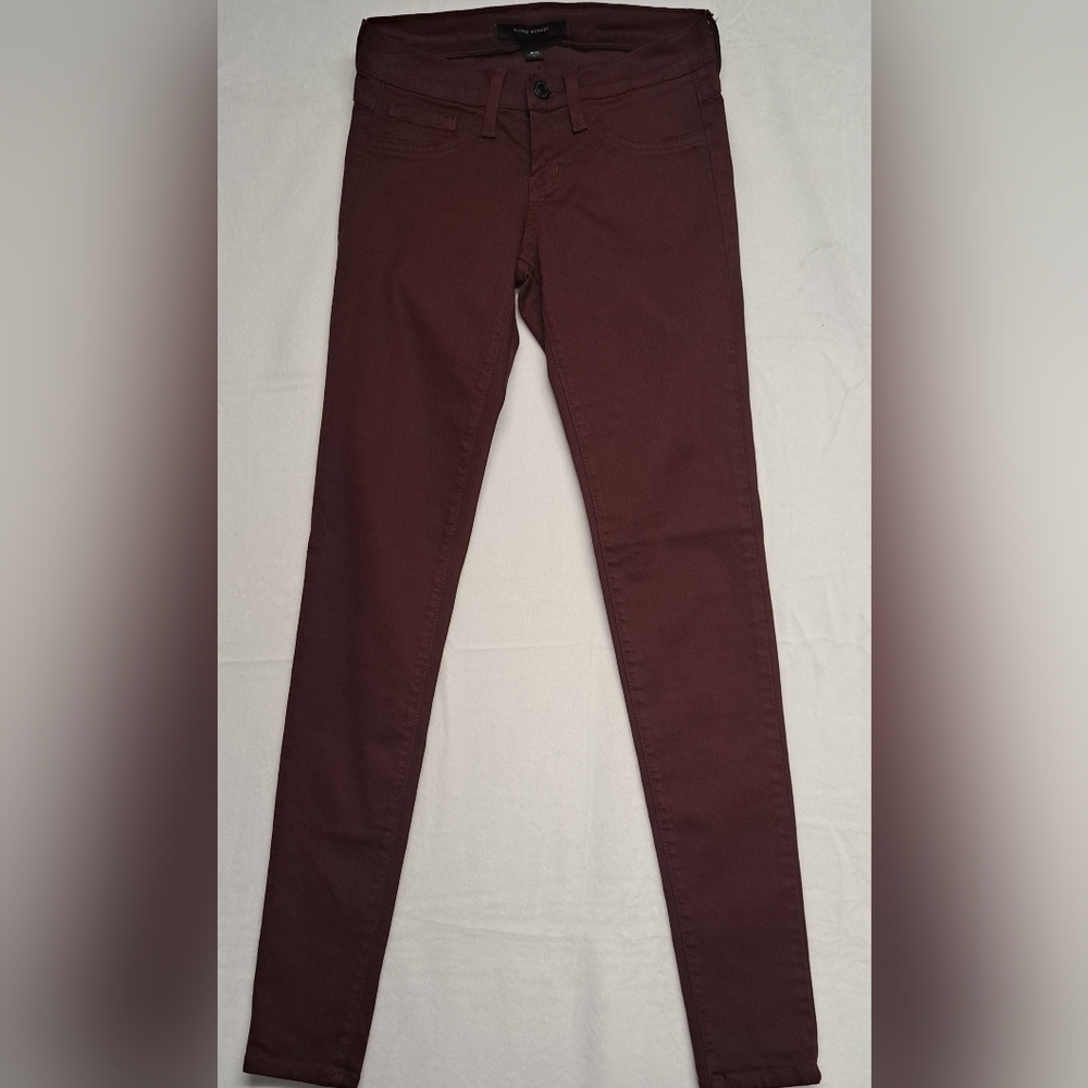 Flying Monkey Jeans 24 Burgundy Wine Color Skinny Jeggings Zipper Fly